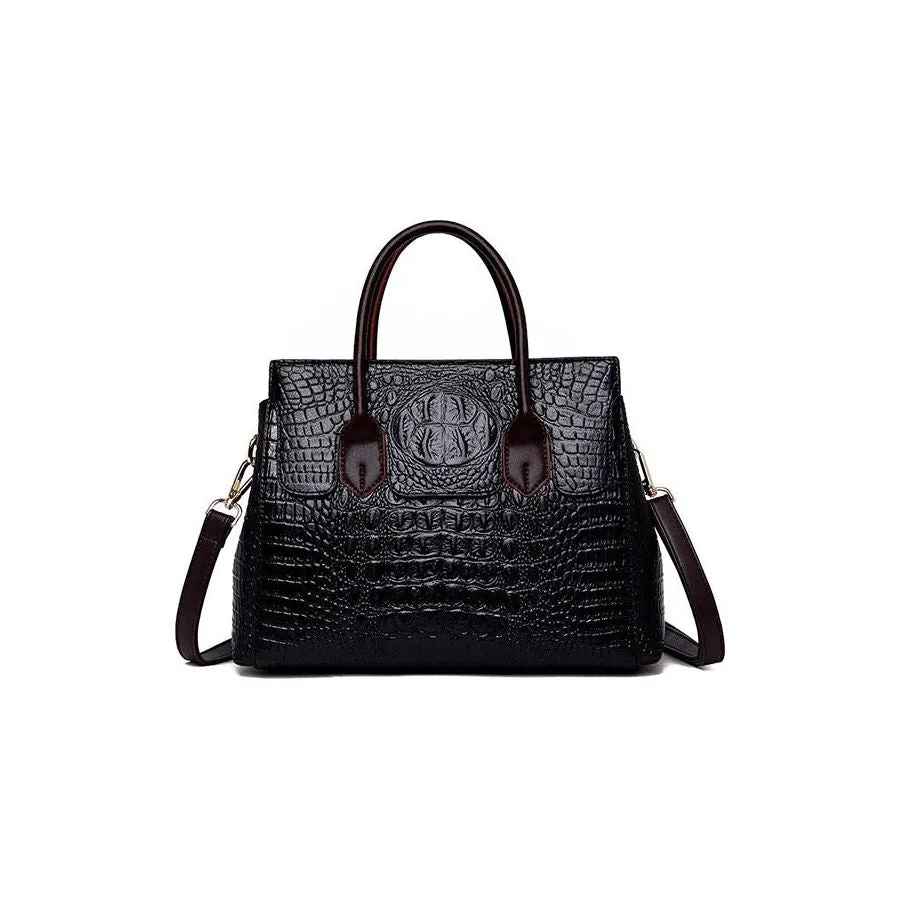 Fashionable CrocLuxe Convex Crocodile Tote Bag