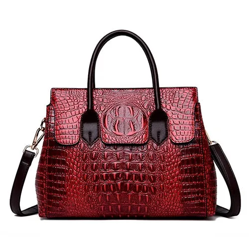 Fashionable CrocLuxe Convex Crocodile Tote Bag