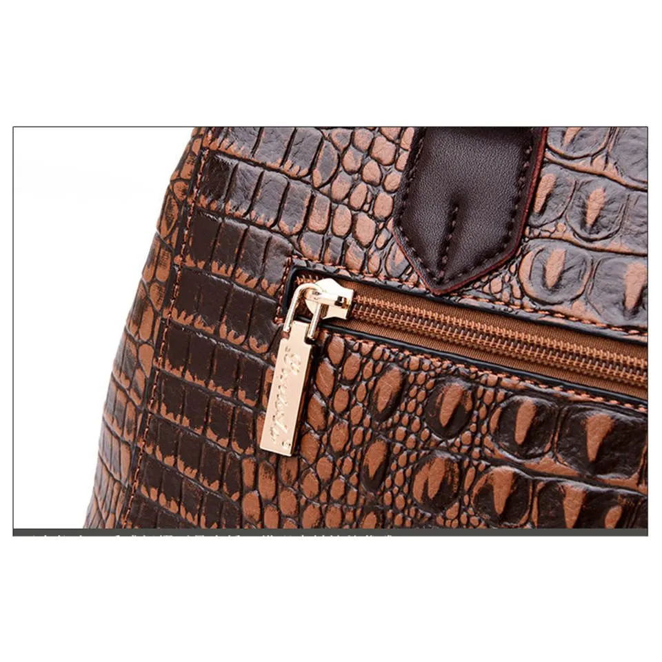 Fashionable CrocLuxe Convex Crocodile Tote Bag