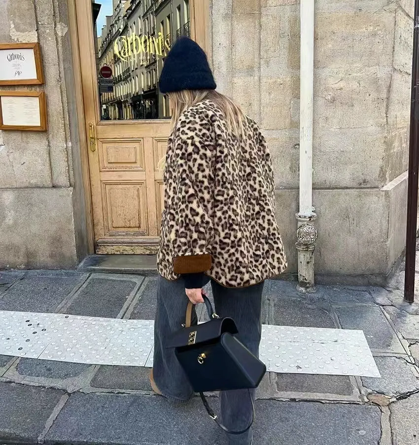 Fashionkova Abigail Leopard Bouclé Jacket