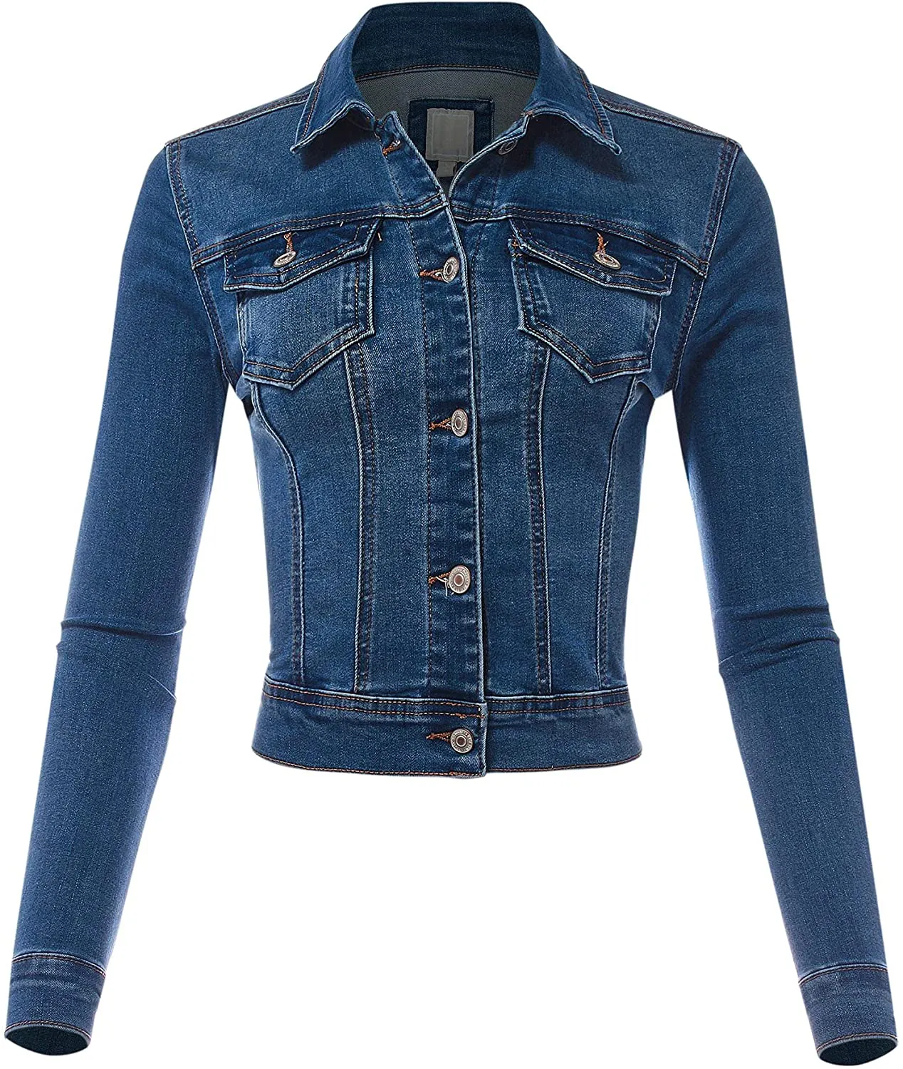 FashionMille Women Classic Casual Stretch Fit Denim Jean Jacket