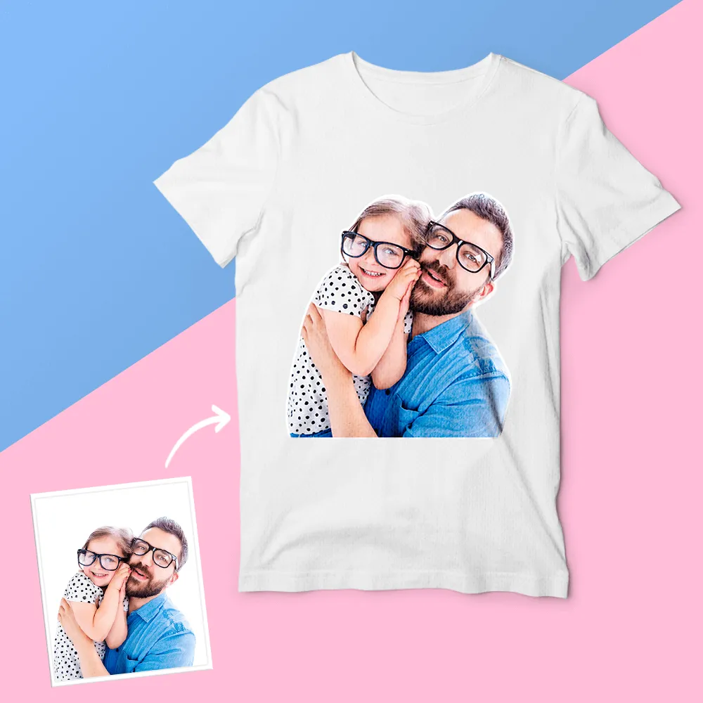 Fathers Day Gifts Shirt Custom Photo Printed T-shirt Personalised Picture On Shirt