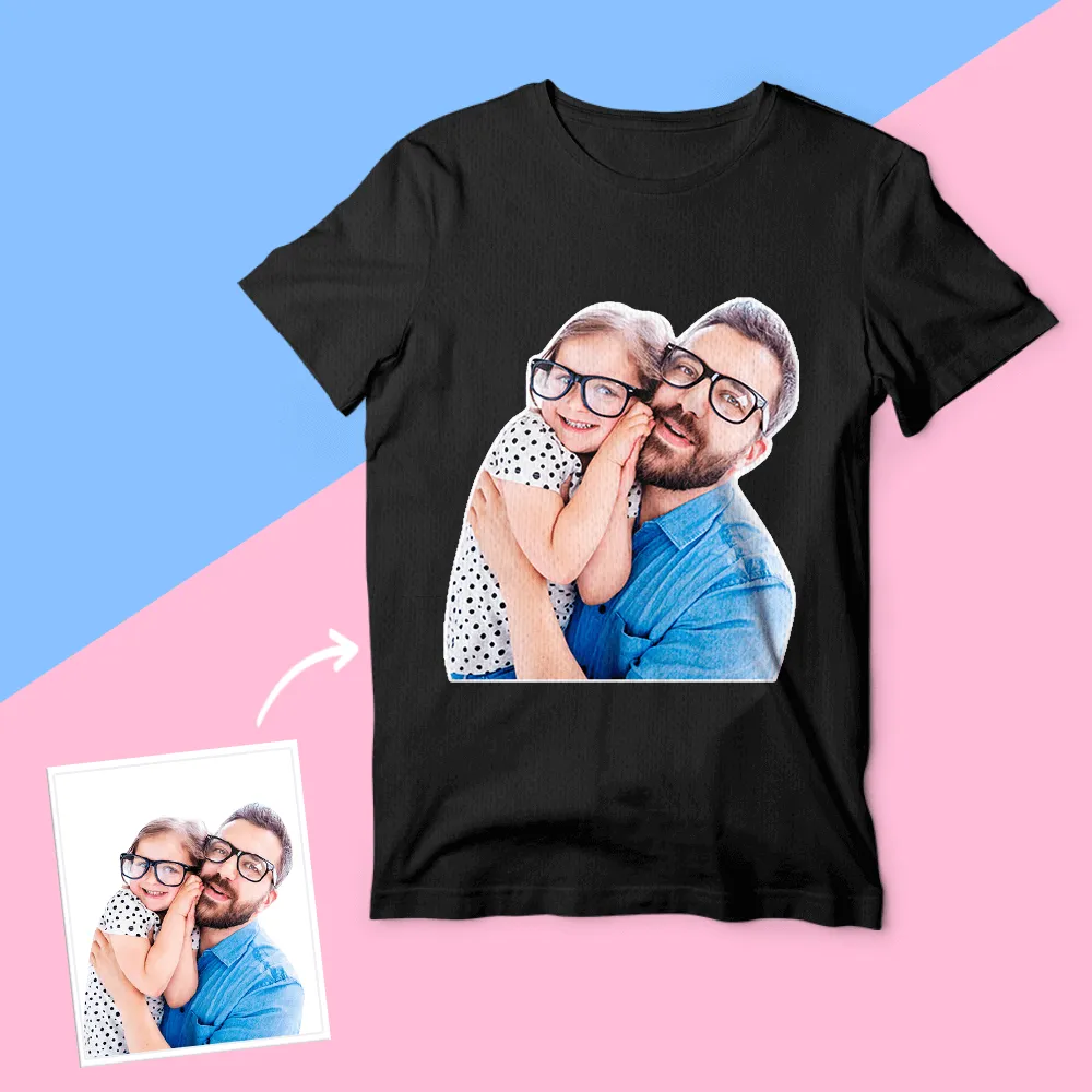 Fathers Day Gifts Shirt Custom Photo Printed T-shirt Personalised Picture On Shirt