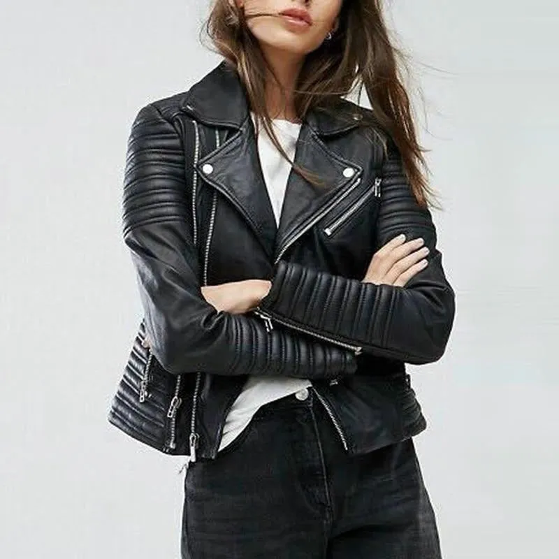 Faux Leather Fall Winter Short Motor Jackets Coat