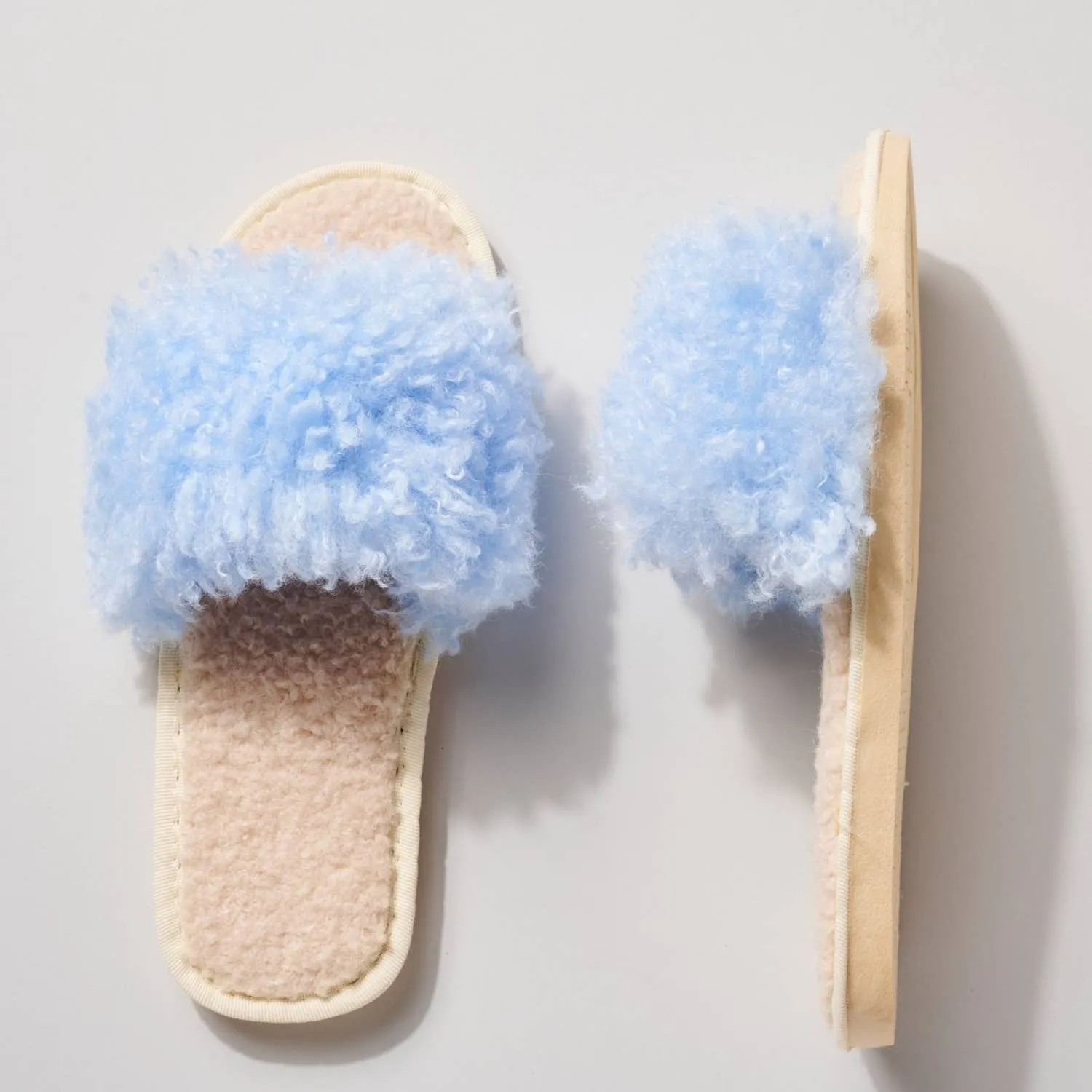 Faux Sherpa Furry Slippers