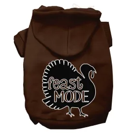 Feast Mode Screen Print Dog Hoodie Brown Xl