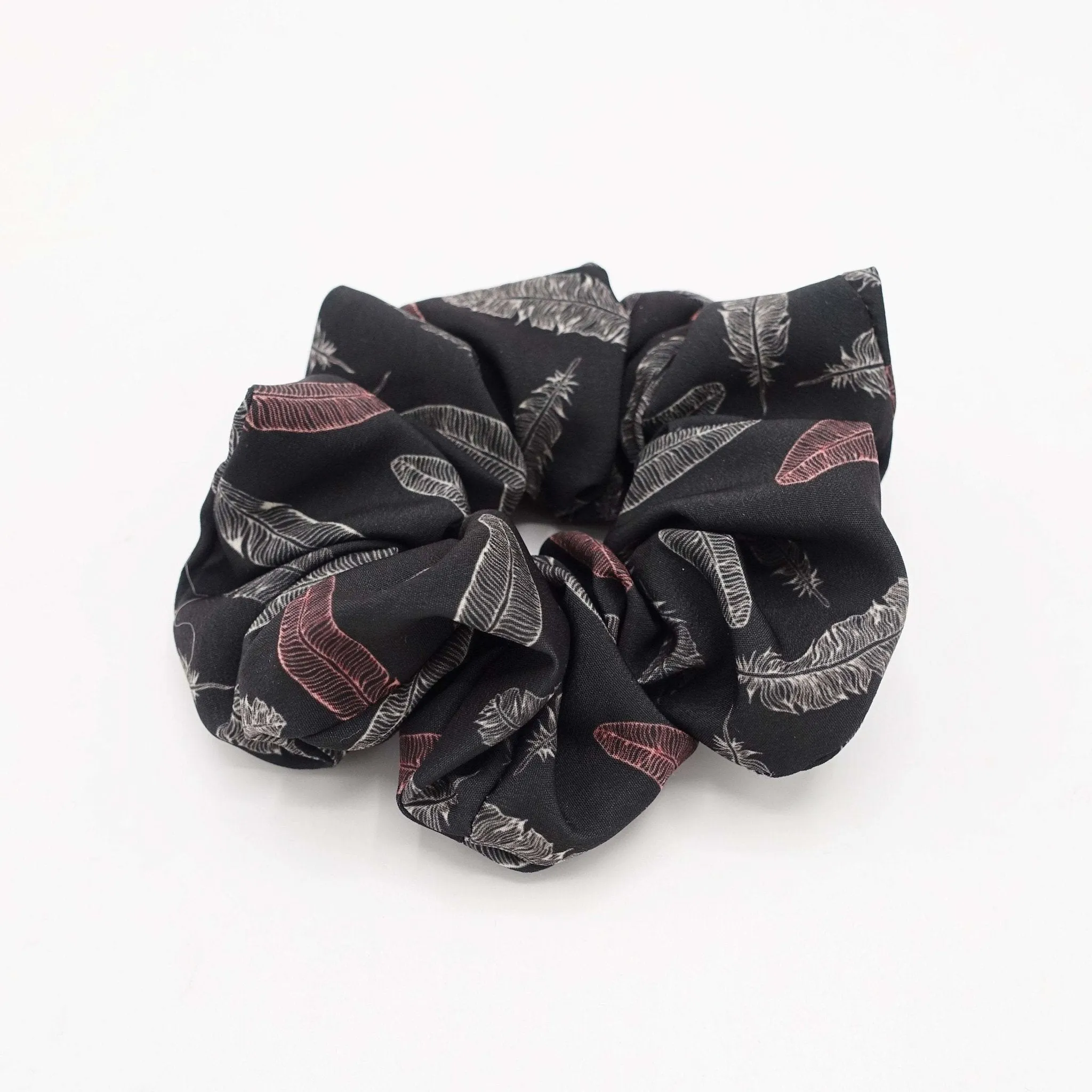 feather print medium scrunchies