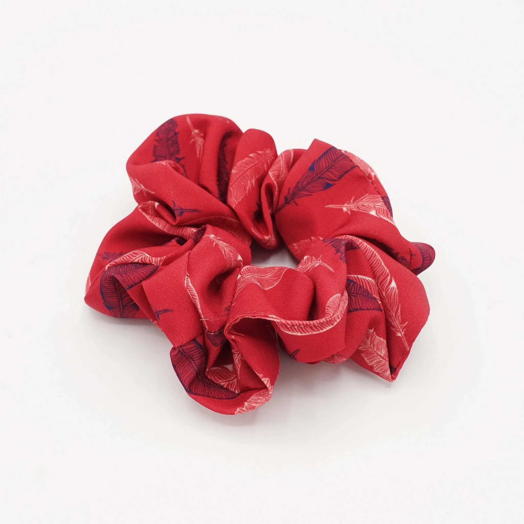 feather print medium scrunchies