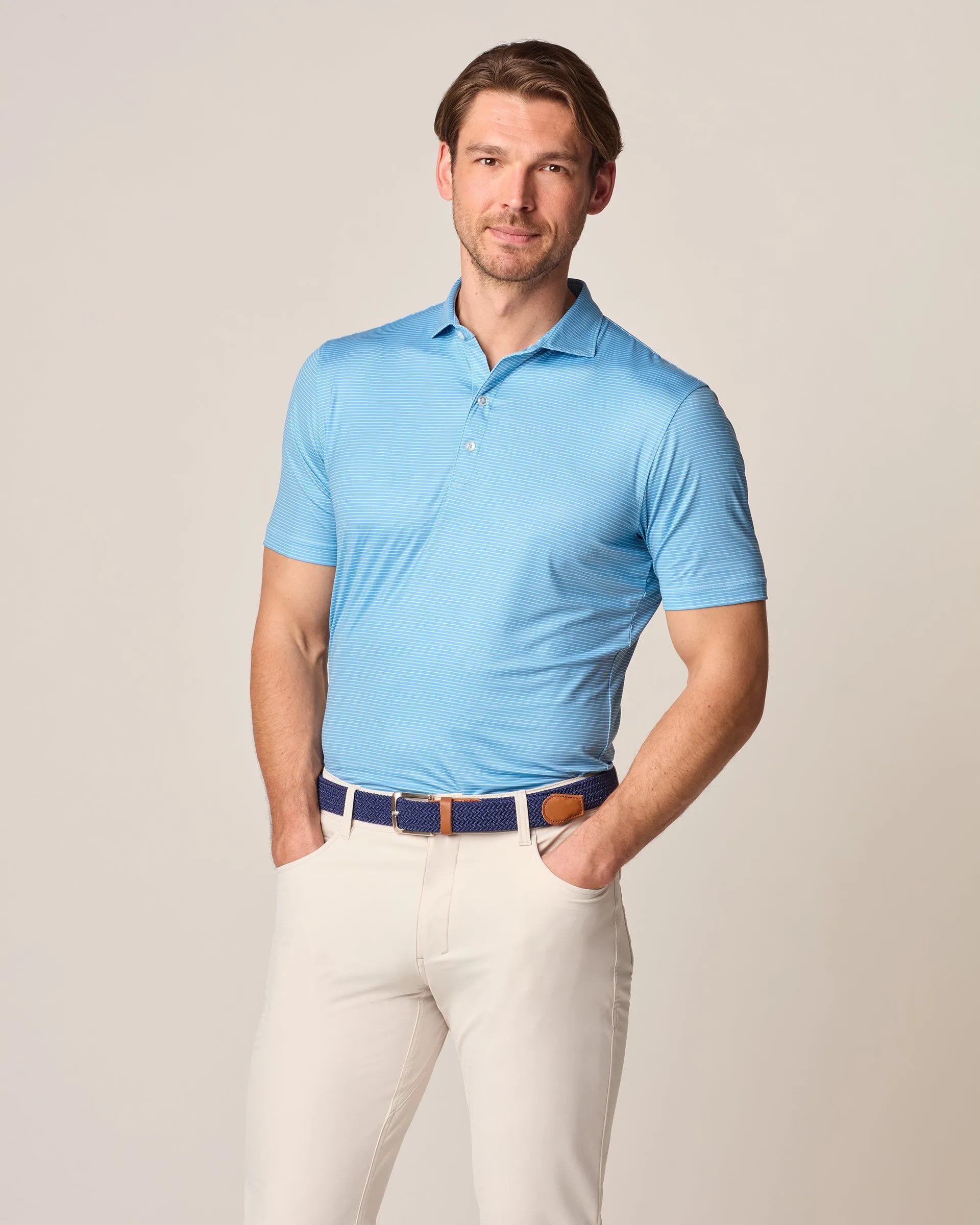 Featherweight Performance Polo - Double Eagle Stripe