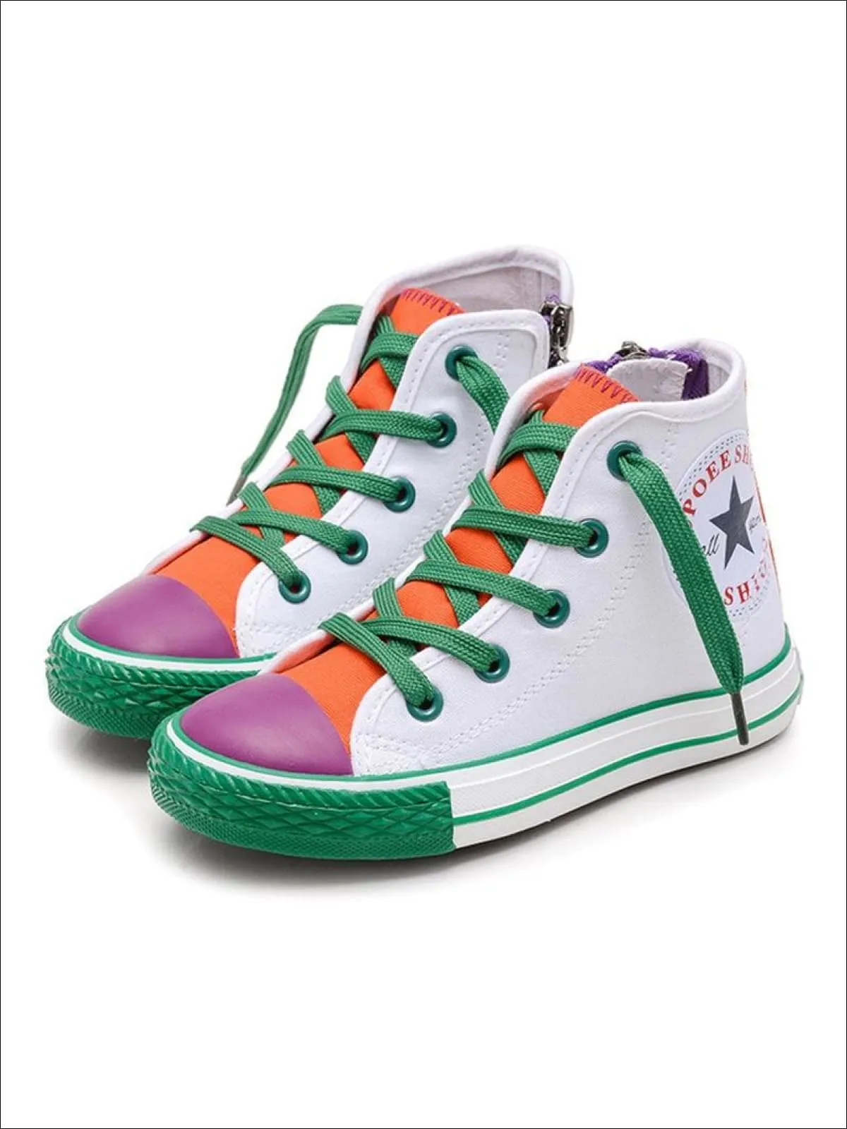 Feeling Happy Multicolor High Top Sneakers By Liv and Mia