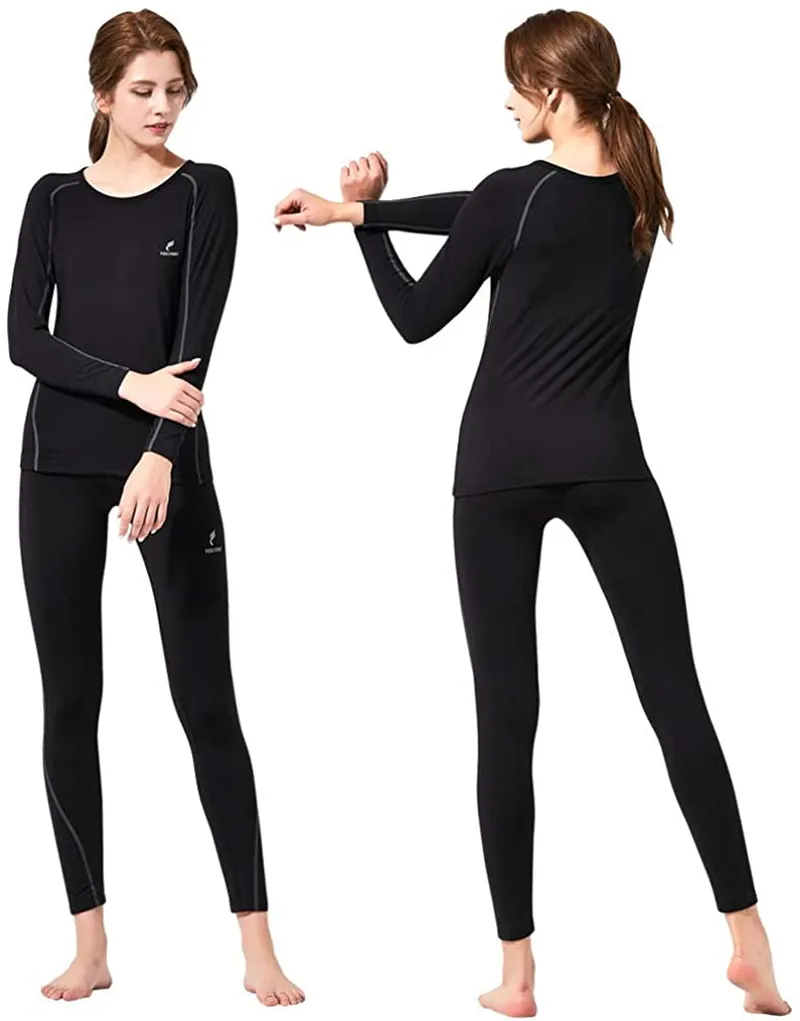 Feelvery Women's HEATPRO Thermal Underwear for Women Ultra Soft Fleece Lined Thermal Winter Base Layers Long Johns Set