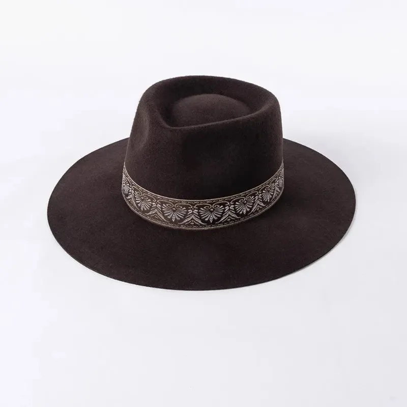 Felt Fedora With Decorative Ribbon