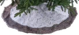 Festive 100cm Grey Fur Tree Skirt