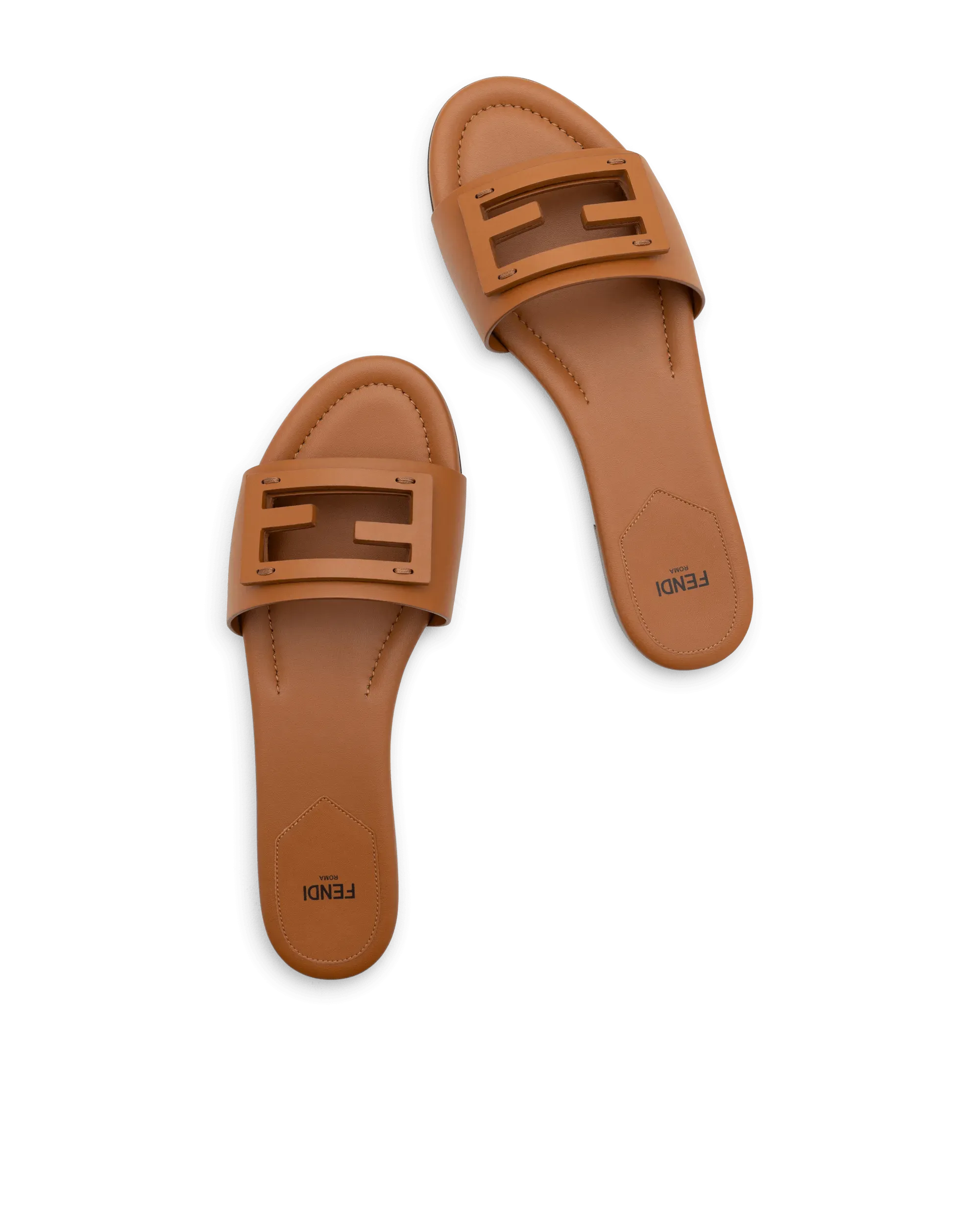 FF Baguette Leather Slides