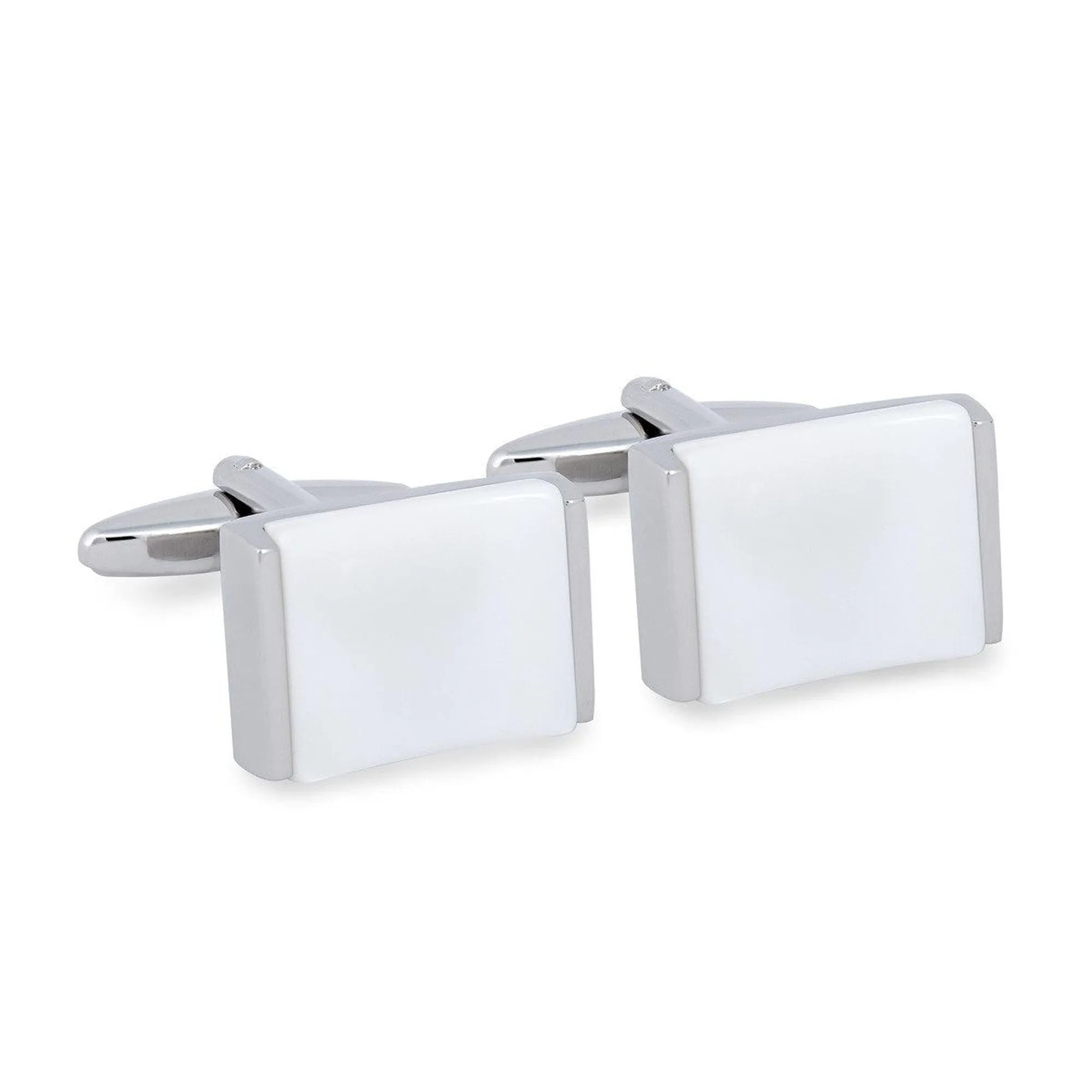 Fiber optic in White cufflinks