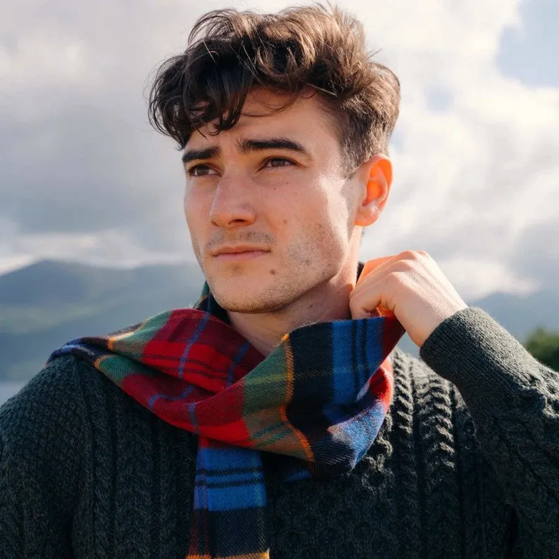 Fine Merino Scarf - Red, Blue and Green Plaid - John Hanly