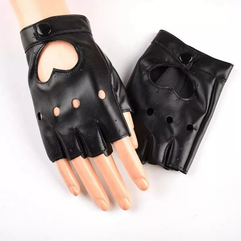 Fingerless Faux Leather Gloves