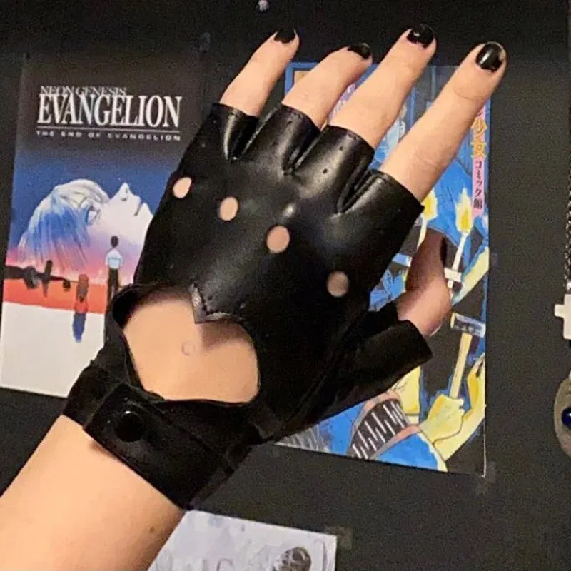 Fingerless Faux Leather Gloves