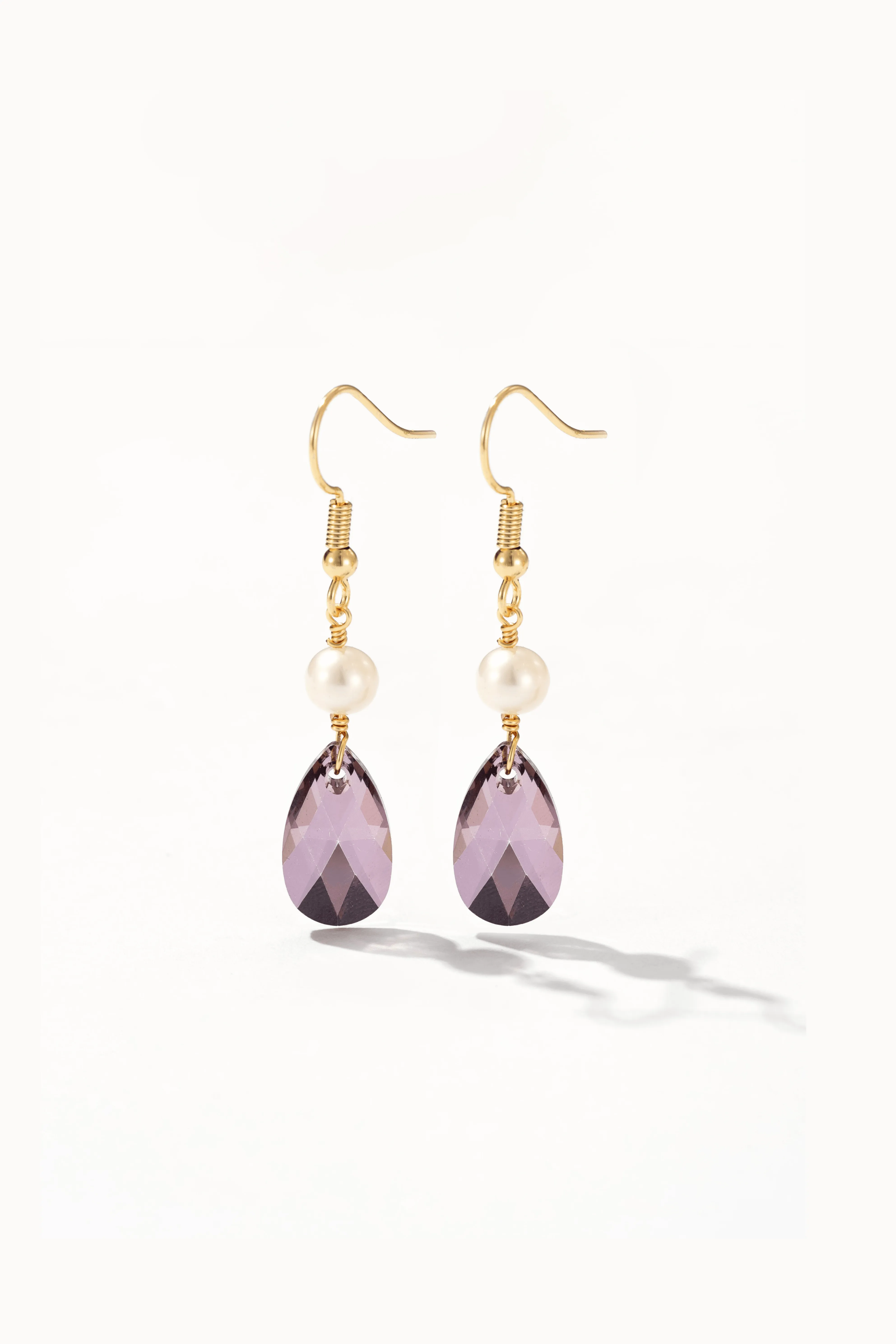 Fiora Crystal with Pearl Earrings