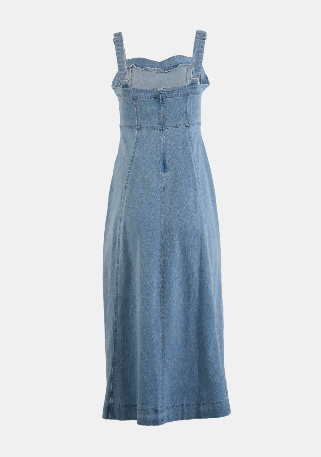 Fit and Flare Denim Midi Dress