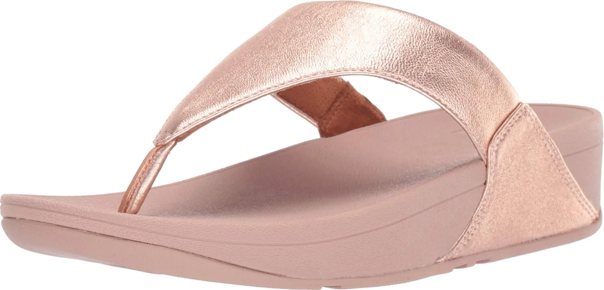 FitFlop Women's LULU Toe Post-Leather Flip-Flop, Rose Gold