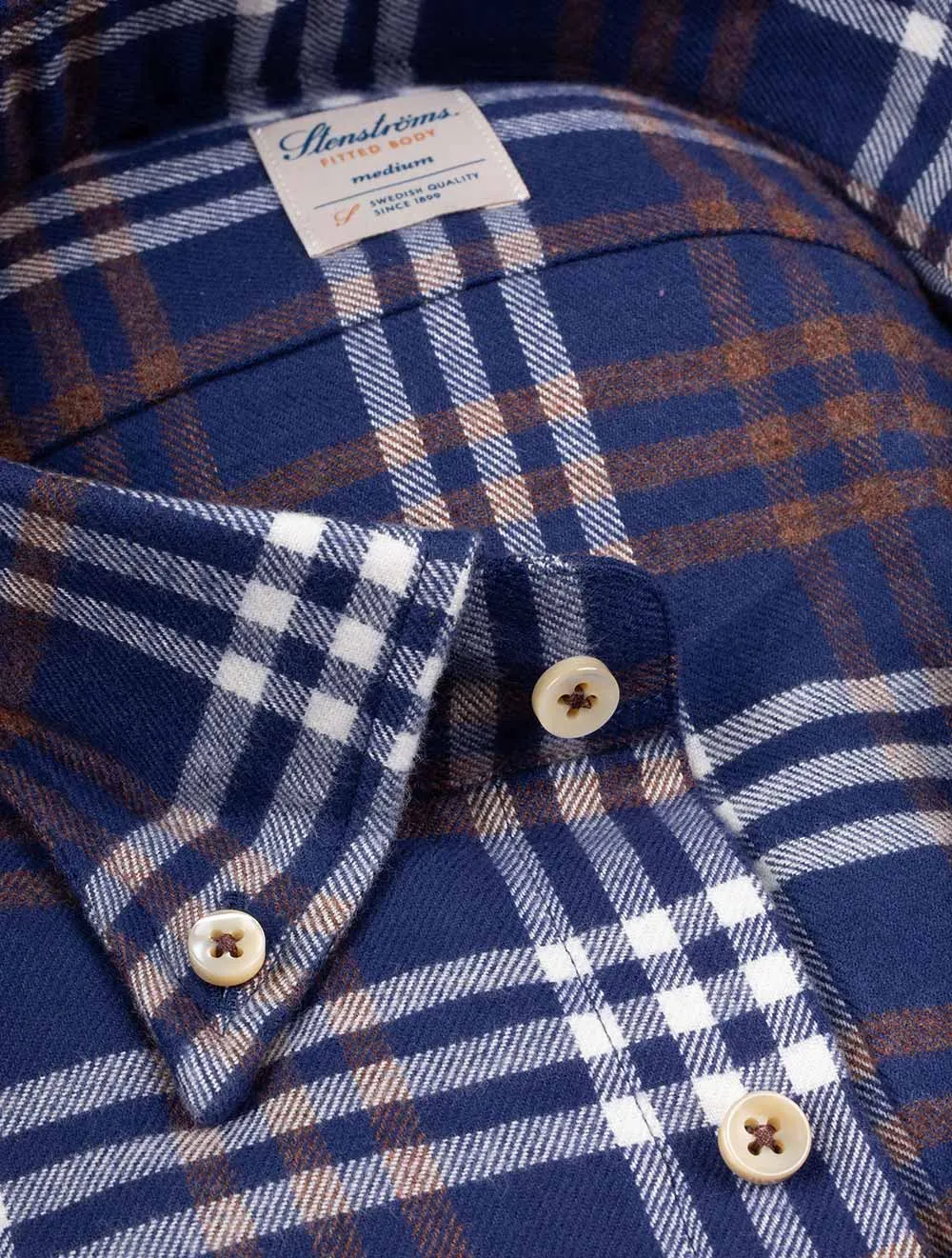 Fitted Check Shirt-Navy