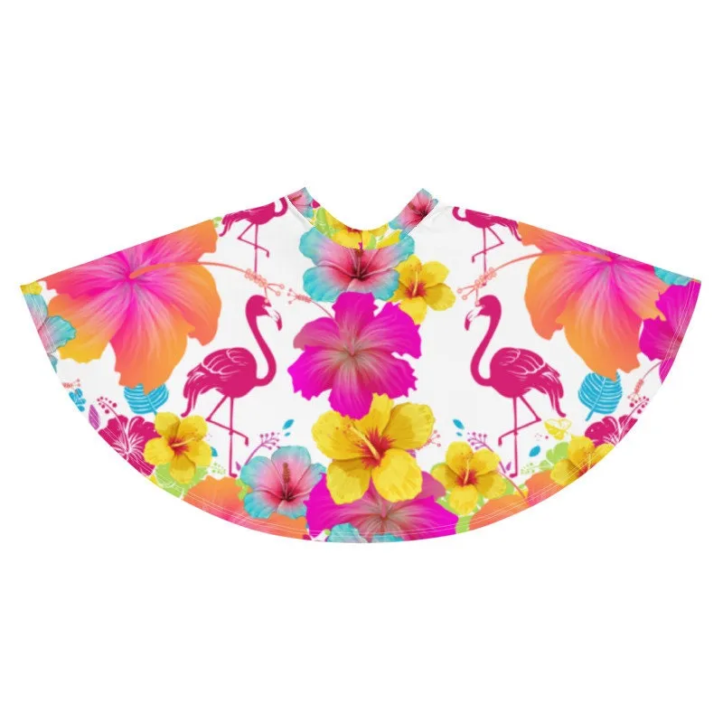 FLAMINGOS HIBISCUS SKATER SKIRT