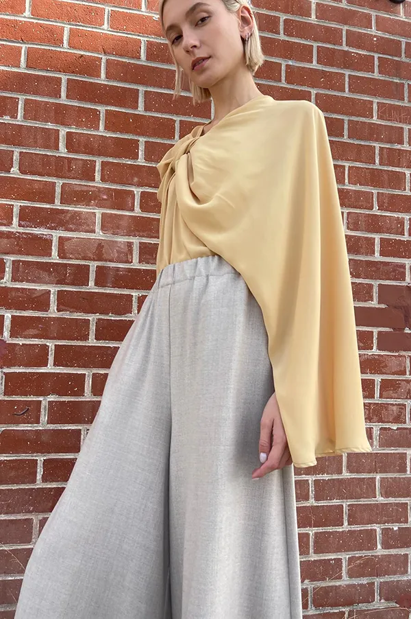 Flannel Gaucho Pants in  Oatmeal