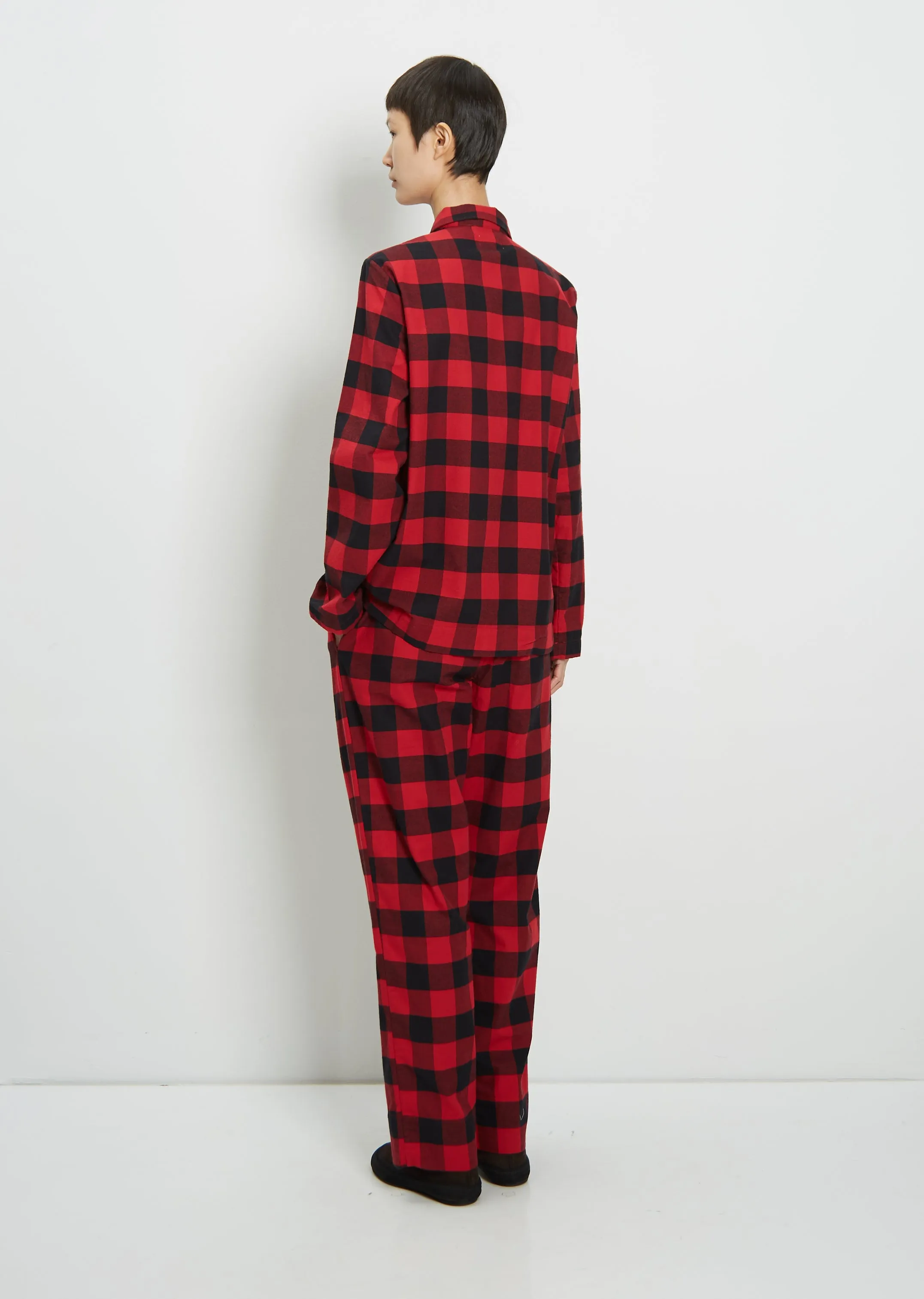 Flannel Pyjamas Shirt — Red Gingham