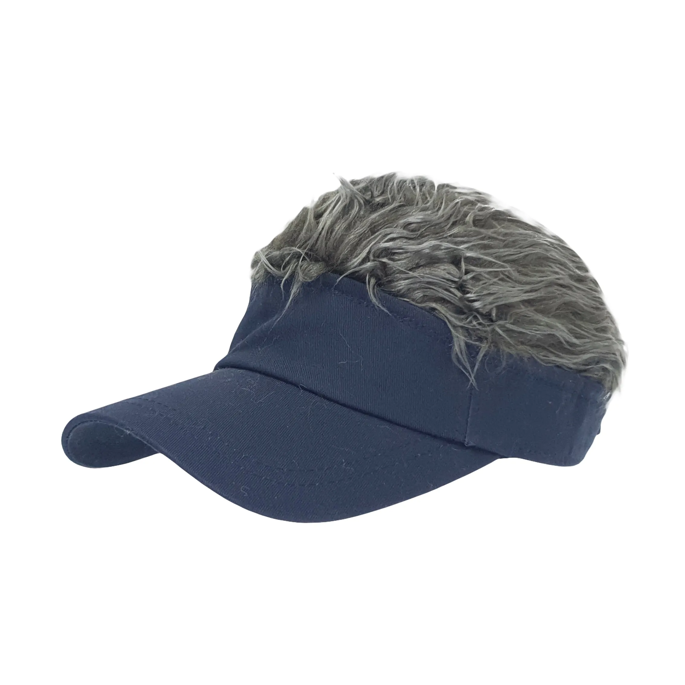 Flare Hair Sun Visor Cap with Fake Hair Wig Novelty KR1588