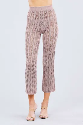 Flare Long Fishnet Sweater Pants