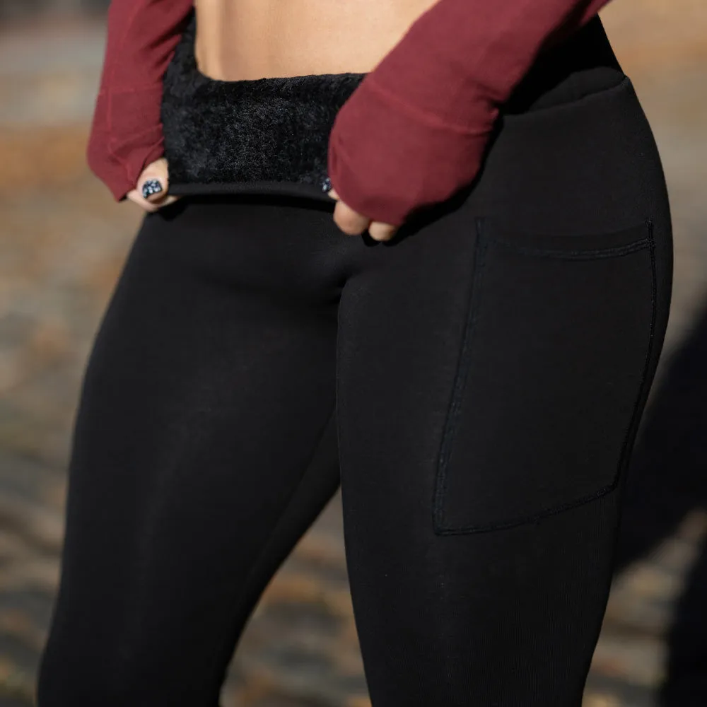 Fleece Lined Leggings | Black