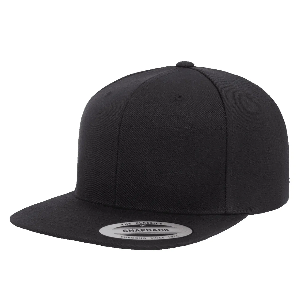 Flexfit Yupoong The Classic 6 Panel Snapback Custom Black