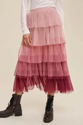 Flirty & Fun: Layered Tulle Midi Skirt for Every Day