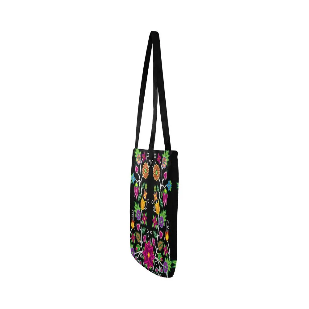 Floral Beadwork Reusable Shopping Bag (Two sides)