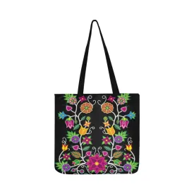 Floral Beadwork Reusable Shopping Bag (Two sides)