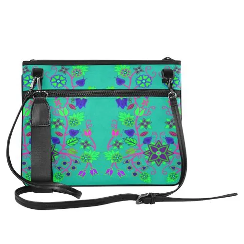 Floral Beadwork Seven Clans Deep Lake Slim Clutch Bag