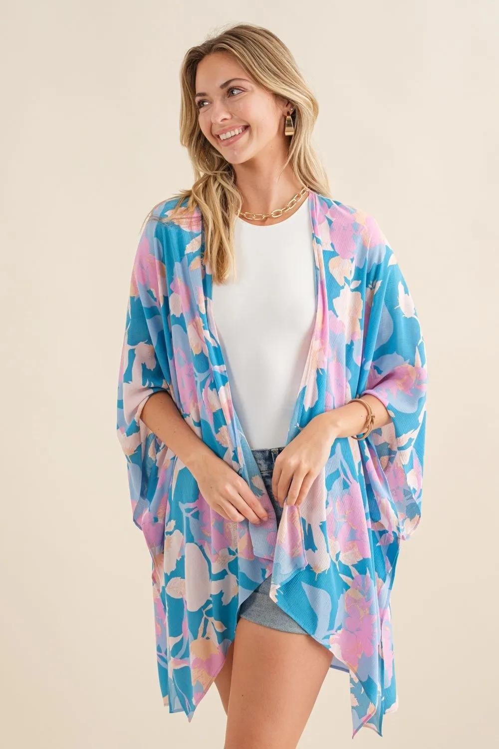 Floral Half Sleeve Kimono