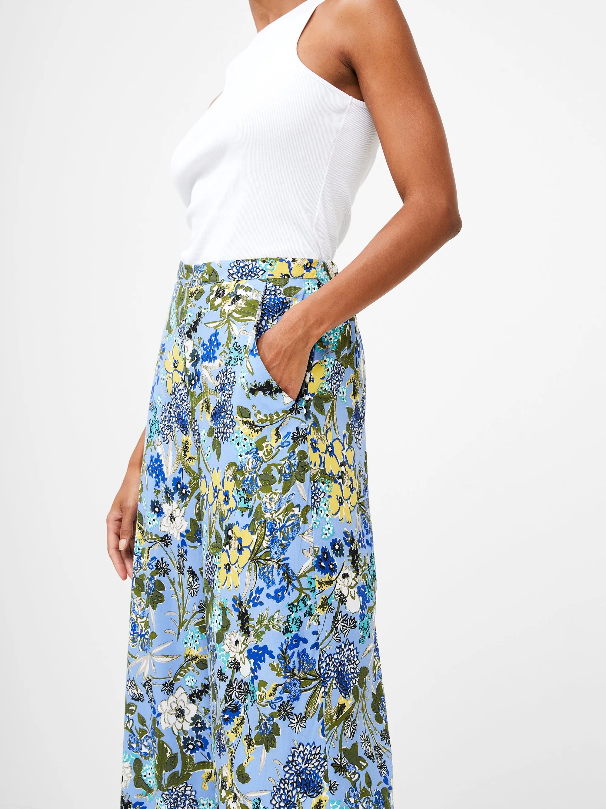 Floral Print Wide Leg Trousers