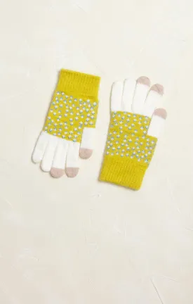 Flower Pattern Knit Gloves