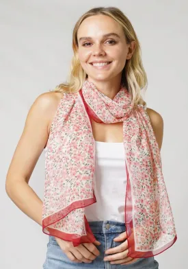 Flower Print Chiffon Scarf