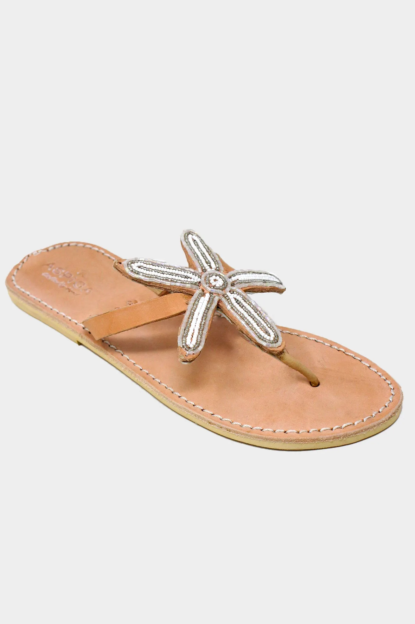 Flower Star Sandals | White/Silver