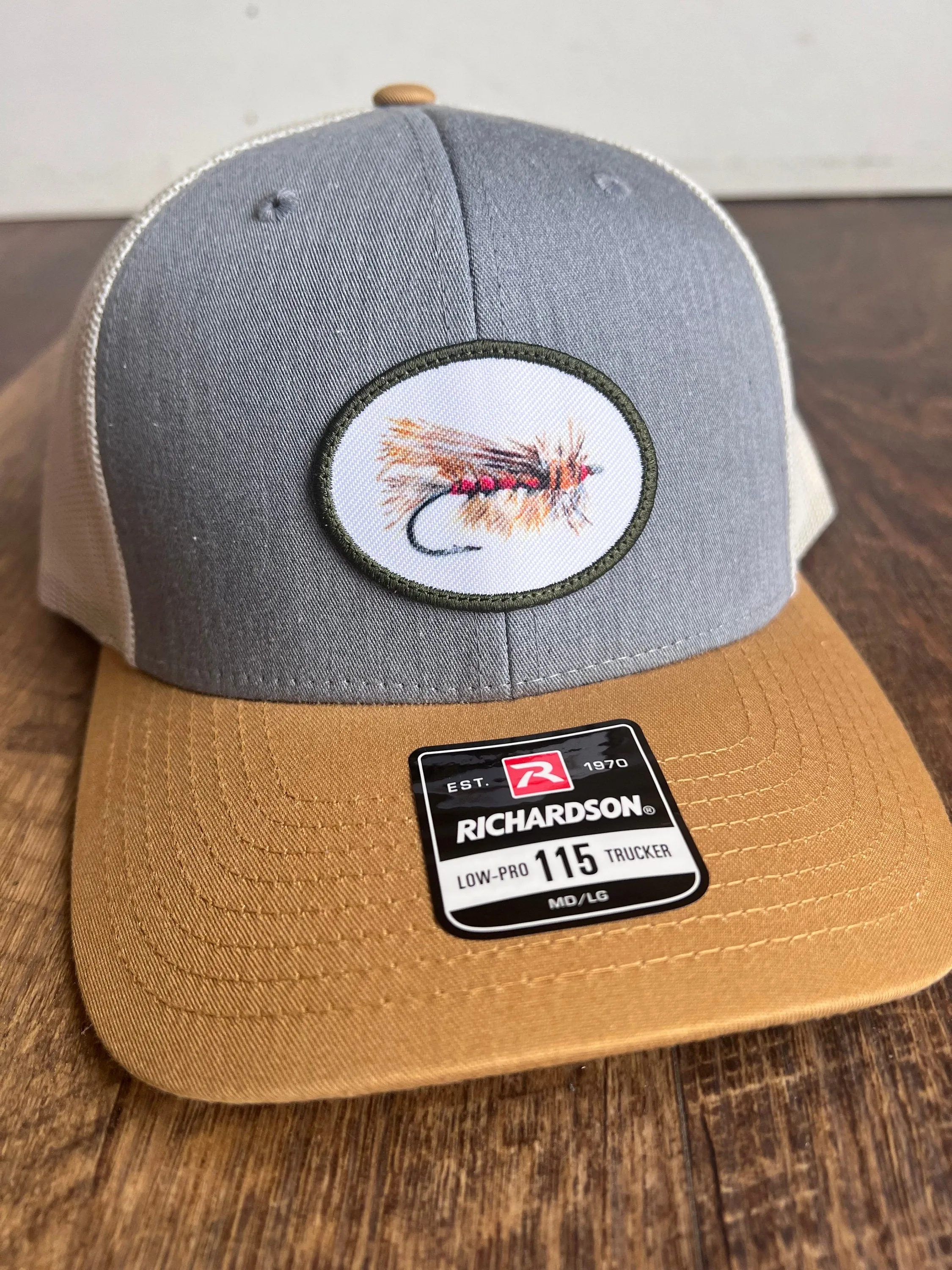 Fly Fishing Patch Hat |  Adjustable Trucker Hat for Fishermen | Christmas Gift for Fisher | Colorful Patch Hat for mom