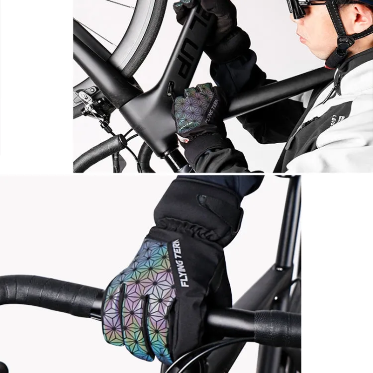 FLYING TERN 315 Thicken Cycling Windproof Warm Touch Screen Gloves, Size: XL(Black Gray)