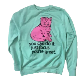 Focus Cat Sweatshirt - Bubble Gum Surf