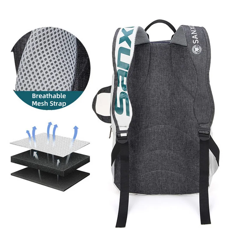 Foldable Tennis Paddle Backpack Large Capacity Sports Bags