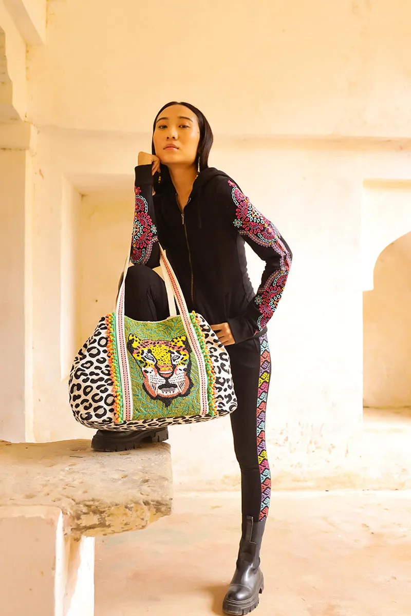 Forestry Leopard Embellished Tote Trio