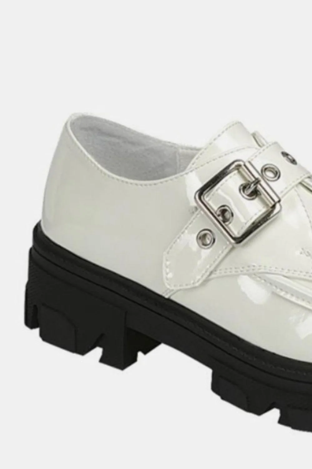 Forever Link Loafers USA Stock White Buckled Platform Lug Sole Shoes