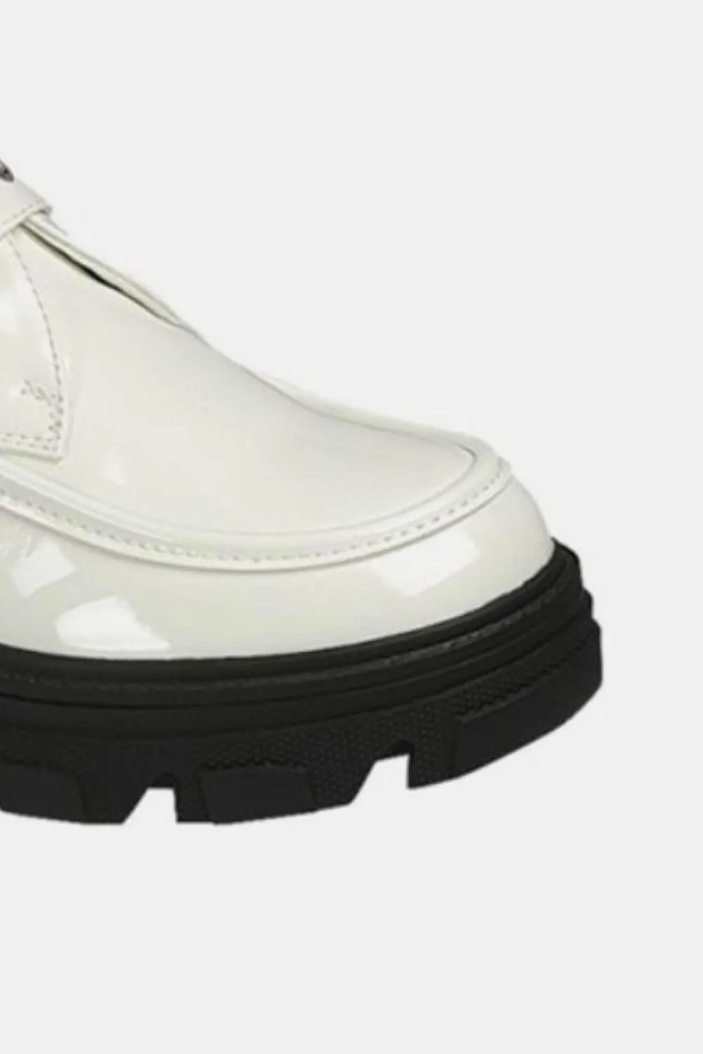 Forever Link Loafers USA Stock White Buckled Platform Lug Sole Shoes