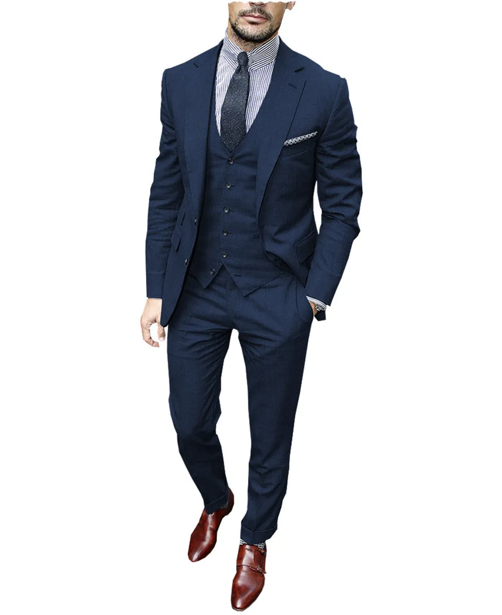 Formal 3 Piece Men's Suit(Blazer   Vest   Pants)